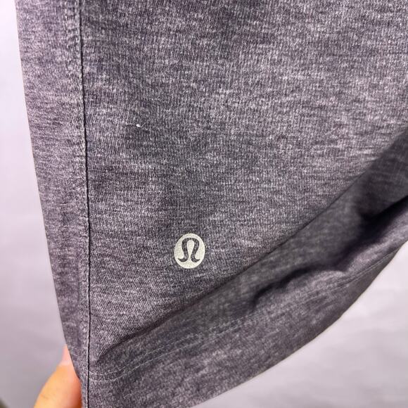 Lululemon Lined Training Shorts Gray Yellow Zip Mesh Pockets Men’s Large Workout - Picture 13 of 16